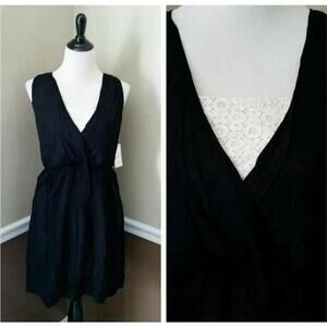 Black with Ivory Lace Sleeveless Dress Gothic Romance Fleet Collection ModCloth
